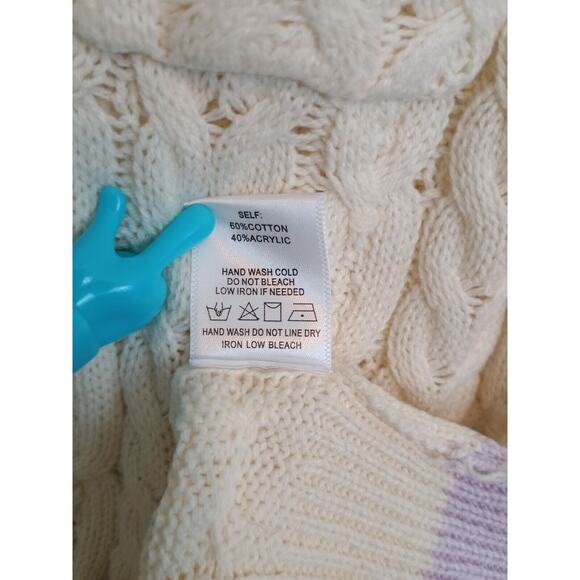 Mixology Decker Vest Womens Small Lilac Cable Knit Oversized Preppy Y2K Sweater - Picture 10 of 10